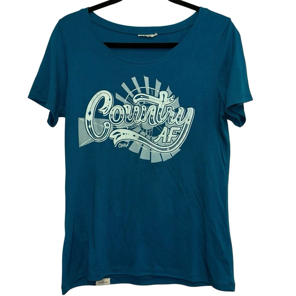 Cheekys Cowboy AF Graphic Tee Medium Western Country Shirt